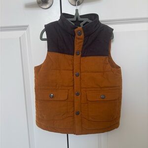 Tommy Bahama Kids Corduroy Puffer Vest in Rust and Dark Brown